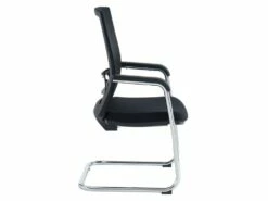 Chaise De Réunion Professionnelle - Tissu Et Métal Chromé - Noir - RULIO -mobilier de bureau Shop siege de bureau 1711973