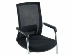 Chaise De Réunion Professionnelle - Tissu Et Métal Chromé - Noir - RULIO -mobilier de bureau Shop siege de bureau 1711981