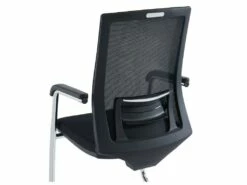 Chaise De Réunion Professionnelle - Tissu Et Métal Chromé - Noir - RULIO -mobilier de bureau Shop siege de bureau 1711983