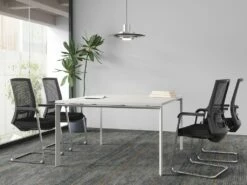 Chaise De Réunion Professionnelle - Tissu Et Métal Chromé - Noir - RULIO