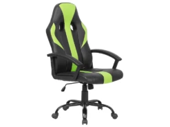 Chaise De Gamer En Cuir PU Noir Et Vert SUCCESS
