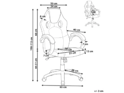 Chaise De Bureau En Cuir PU Bleu FIGHTER -mobilier de bureau Shop siege de bureau 17124977