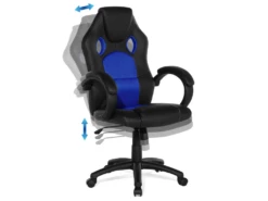 Chaise De Bureau En Cuir PU Bleu FIGHTER -mobilier de bureau Shop siege de bureau 17124987