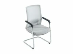 Chaise De Réunion Professionnelle - Tissu Et Métal Chromé - Gris - RULIO -mobilier de bureau Shop siege de bureau 1713125