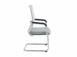 Chaise De Réunion Professionnelle - Tissu Et Métal Chromé - Gris - RULIO -mobilier de bureau Shop siege de bureau 1713129