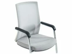 Chaise De Réunion Professionnelle - Tissu Et Métal Chromé - Gris - RULIO -mobilier de bureau Shop siege de bureau 1713133