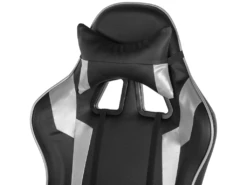 Chaise De Bureau En Cuir PU Noir Et Argenté KNIGHT -mobilier de bureau Shop siege de bureau 17869247