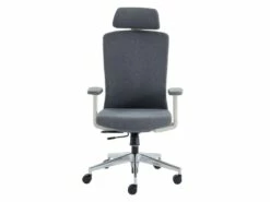 Fauteuil De Bureau Professionnel - Avec Têtière - Tissu - Gris - VOLTI -mobilier de bureau Shop siege de bureau 1817351