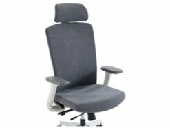 Fauteuil De Bureau Professionnel - Avec Têtière - Tissu - Gris - VOLTI -mobilier de bureau Shop siege de bureau 1817389