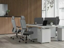 Fauteuil De Bureau Professionnel - Avec Têtière - Tissu - Gris - VOLTI
