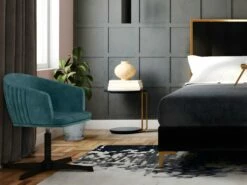 Chaise De Bureau - Tissu - Bleu Canard - FAVIA -mobilier de bureau Shop siege de bureau 18812549