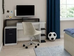 Chaise De Bureau MASURIE - Velours - Beige - Hauteur Ajustable -mobilier de bureau Shop siege de bureau 18829947