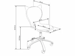 Siège Enfant 54 X 49 X 76-86 Cm - Rose -mobilier de bureau Shop siege de bureau 18836685