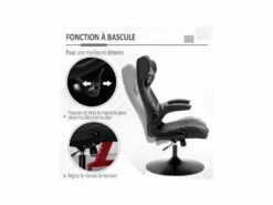 Fauteuil De Gaming Bicolore SPEED Noir & Gris -mobilier de bureau Shop siege de bureau 19164767