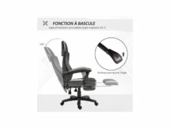 Fauteuil De Bureau Gaming STARSHIP Gris Et Noir -mobilier de bureau Shop siege de bureau 19164785
