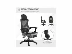 Fauteuil De Bureau Gaming STARSHIP Gris Et Noir -mobilier de bureau Shop siege de bureau 19164787