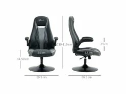 Fauteuil De Gaming LIVIO Gris Et Noir -mobilier de bureau Shop siege de bureau 19164837