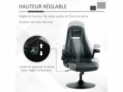 Fauteuil De Gaming LIVIO Gris Et Noir -mobilier de bureau Shop siege de bureau 19164839