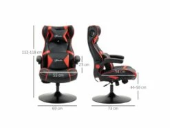Fauteuil Gamer Haut-parleurs Intégrés MIAMI Noir Et Rouge -mobilier de bureau Shop siege de bureau 19165207