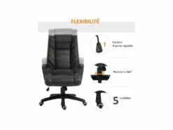 Fauteuil De Bureau Massant MASON Noir -mobilier de bureau Shop siege de bureau 19171921