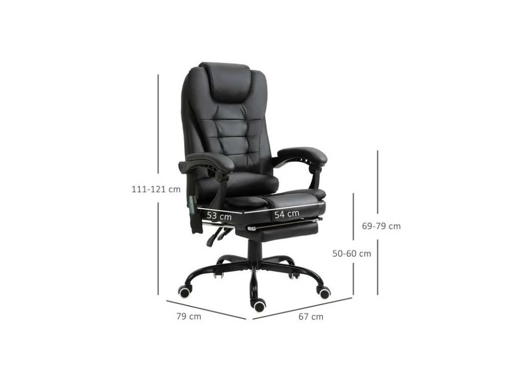 Fauteuil De Bureau Relaxant Massant BRANSON Noir 3 Fauteuil De Bureau Relaxant Massant BRANSON Noir – Image 3