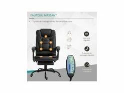 Fauteuil De Bureau Relaxant Massant BRANSON Noir 11 Fauteuil De Bureau Relaxant Massant BRANSON Noir -mobilier de bureau Shop siege de bureau 19171947