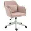 Chaise De Bureau Massante Velours INES Rose Poudré