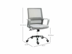 Fauteuil De Bureau MERYL Gris -mobilier de bureau Shop siege de bureau 19172111