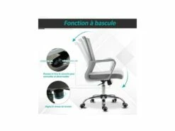Fauteuil De Bureau MERYL Gris -mobilier de bureau Shop siege de bureau 19172115