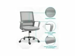 Fauteuil De Bureau MERYL Gris -mobilier de bureau Shop siege de bureau 19172123