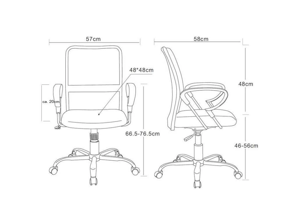 Chaise De Bureau Pivotante Santi Grise/Noire 4 Chaise De Bureau Pivotante Santi Grise/Noire – Image 4