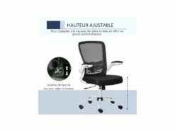 Chaise De Bureau LILOO Noire Et Blanche -mobilier de bureau Shop siege de bureau 19172635