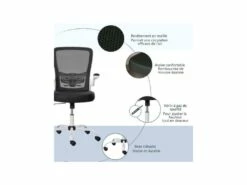 Chaise De Bureau LILOO Noire Et Blanche -mobilier de bureau Shop siege de bureau 19172641