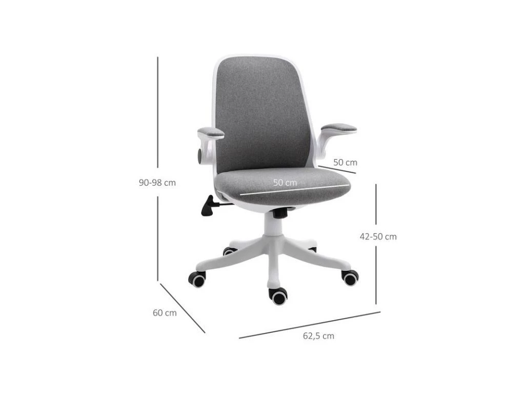 Chaise De Bureau VADIM Grise Et Blanche 3 Chaise De Bureau VADIM Grise Et Blanche – Image 3