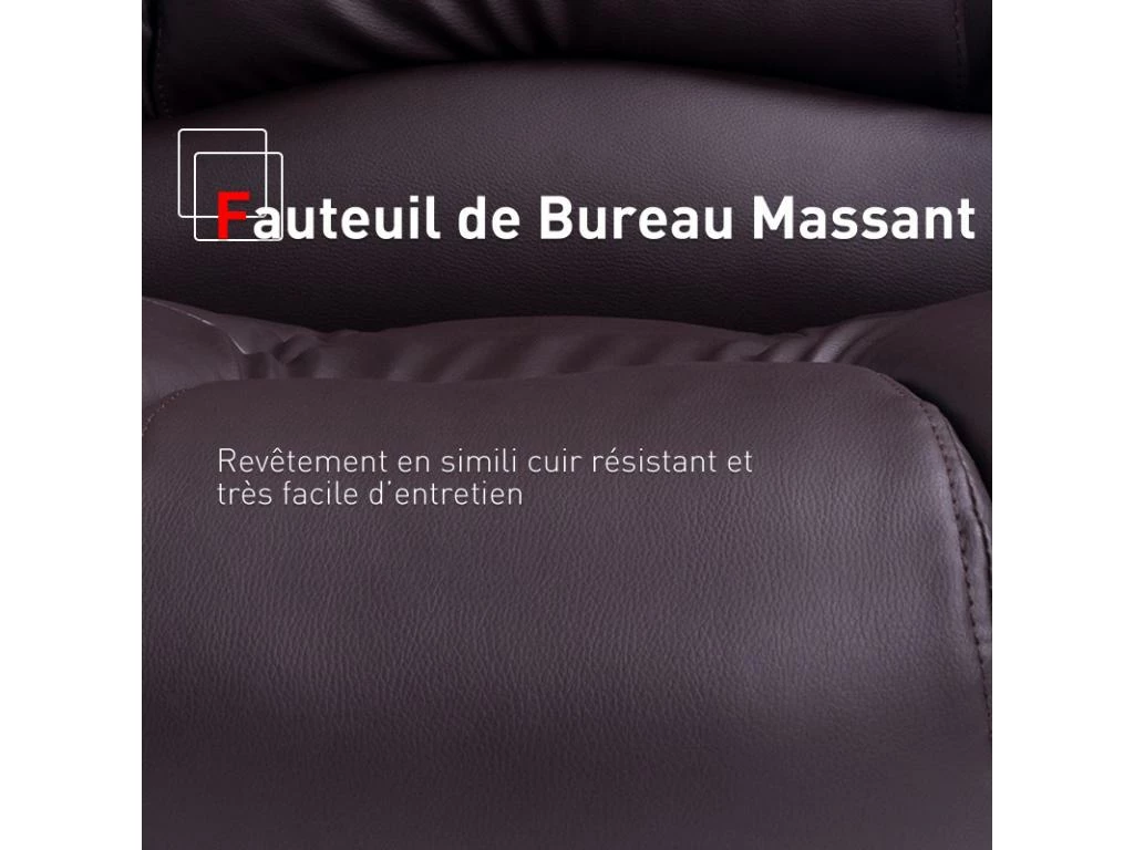 Fauteuil De Bureau Massant Baly Marron 8 Fauteuil De Bureau Massant Baly Marron – Image 8