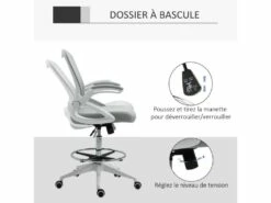 Fauteuil De Bureau En Maille LUISA Gris -mobilier de bureau Shop siege de bureau 19172877