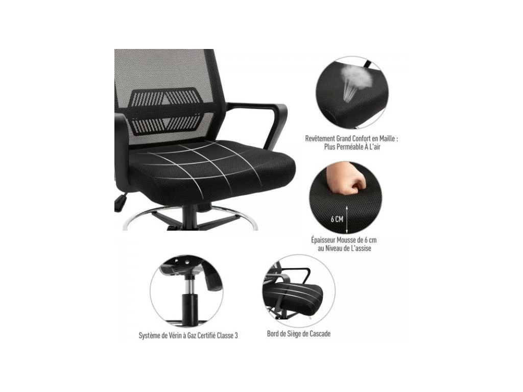 Fauteuil De Bureau Assise Haute Igor Noir 8 Fauteuil De Bureau Assise Haute Igor Noir – Image 8