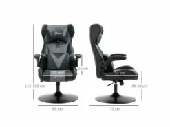 Fauteuil Gaming Réglable BRUCE Gris Et Noir -mobilier de bureau Shop siege de bureau 19172959
