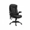 Fauteuil De Bureau Massant & Chauffant Clara Toile De Lin Noir