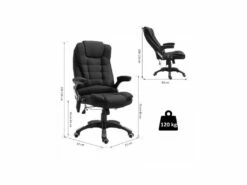 Fauteuil De Bureau Massant & Chauffant Clara Toile De Lin Noir -mobilier de bureau Shop siege de bureau 19172969