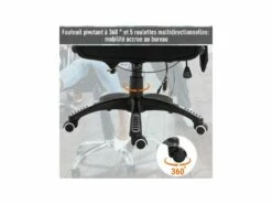 Fauteuil De Bureau Massant & Chauffant Clara Toile De Lin Noir -mobilier de bureau Shop siege de bureau 19172979