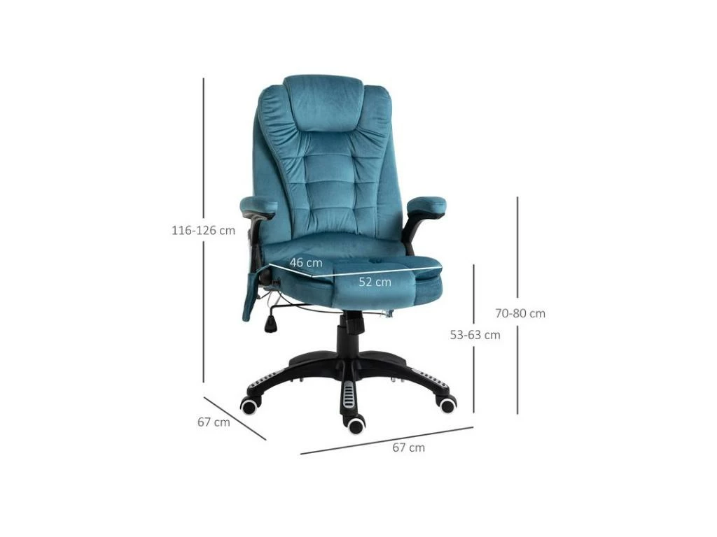 Fauteuil De Bureau Massant FORD Bleu 3 Fauteuil De Bureau Massant FORD Bleu – Image 3