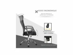 Fauteuil De Bureau Ergonomique JOHAN Noir -mobilier de bureau Shop siege de bureau 19173761