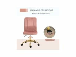 Chaise De Bureau EMILY Rose Poudré -mobilier de bureau Shop siege de bureau 19173877