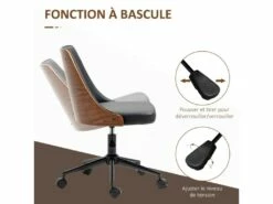 Chaise De Bureau Design Vintage Bois SARAH Noire -mobilier de bureau Shop siege de bureau 19174133