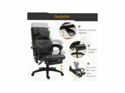 Fauteuil De Bureau Relaxant VADOR Noir -mobilier de bureau Shop siege de bureau 19174263