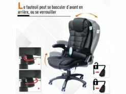 Fauteuil De Bureau Massant Baly Noir -mobilier de bureau Shop siege de bureau 19174305