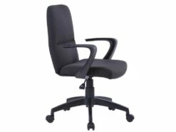 Chaise De Bureau Pivotante Varsovie Tissu Noire -mobilier de bureau Shop siege de bureau 19187247