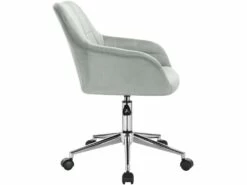 Tabouret De Bureau En Velours Gris Clair 19_0000168 -mobilier de bureau Shop siege de bureau 19809483