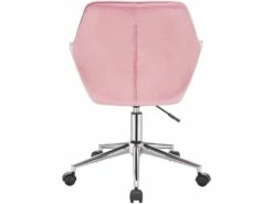 Fauteuils De Bureau Tabouret De Travail Avec Dossier En Velours Rose 19_0000110 -mobilier de bureau Shop siege de bureau 19809497